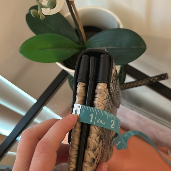 Authentic Coach Faux Snakeskin Python Wristlet With Silver Details - Picture 10 of 10